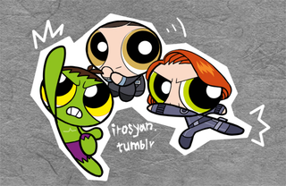 Illustration for article titled Powerpuff Girls and the Avengers combine to save the world (or just be adorable)